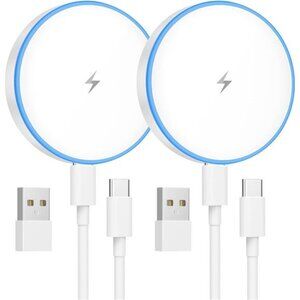 MagSafe Charger 2 Pack 15W Magnetic Wireless Charger Fast Charging Pad